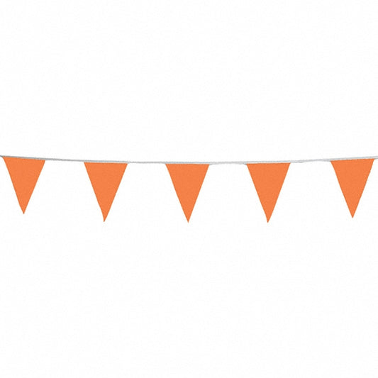 PRO-SAFE 03-402-60 Pennants Color Orange  Overall Length (Feet) 60.00  Pennant Length (Inch) 18  Pennant Width (Inch) 12  Material Vinyl  Tensile Strength (Lb./Inch) 107