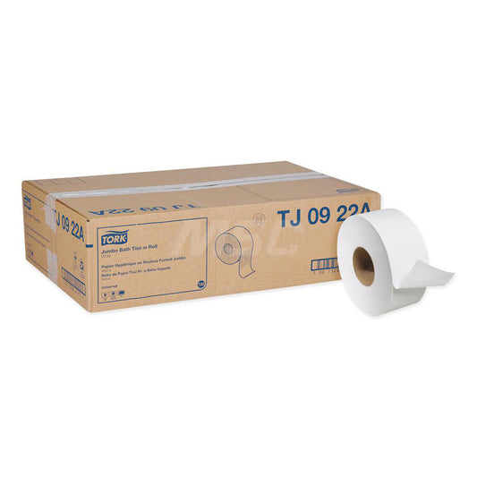 Tork TJ0922A Bathroom Tissue Jumbo Roll, Recycled Fiber, 2-Ply, White