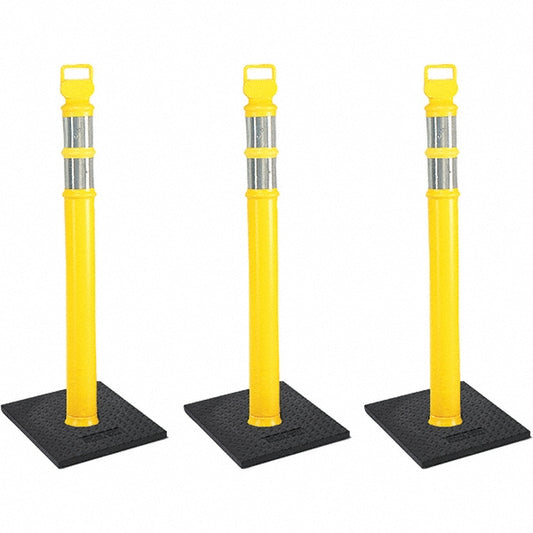 PRO-SAFE 03-747YRBC-3 3 6-Piece Kits 45" High x 7" Wide, Reflective Delineator Post