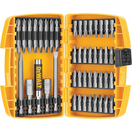 DeWALT DW2166 Power Screwdriver Bit Set Screwdriver Bit Set 45 Pc, SQ1SQ2SQ3, 1/4" Drive