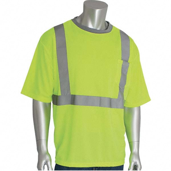 PIP 312-1200-LY/L Work Shirt High-Visibility, T-Shirt, Large, Polyester, High-Visibility Yellow