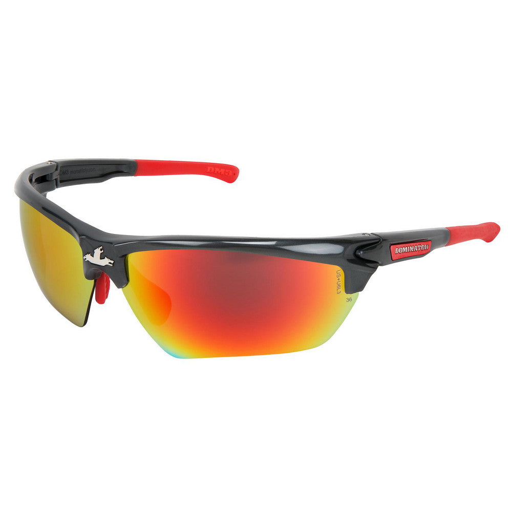 MCR Safety DM131RDC Safety Glasses Anti-Fog & Scratch-Resistant, Polycarbonate, Fire Mirror Lenses, Full-Framed