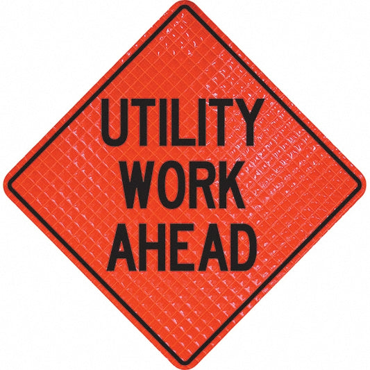 PRO-SAFE 07-800-4046-L Traffic Control Sign Triangle, "Utility Work Ahead"