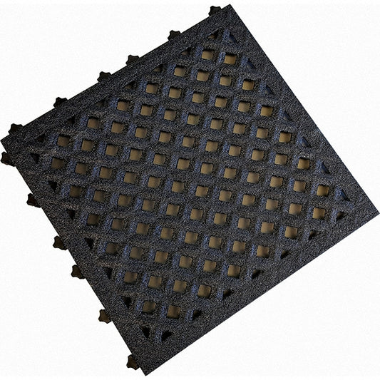 Ergo Advantage AG2-B Anti-Fatigue Modular Tile Mat Dry & Wet Environment, 18" Length, 18" Wide, 1" Thick, Black