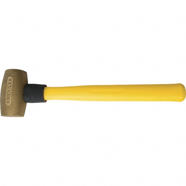 American Hammer AM35BRFG Dead Blow Hammer 56 oz Head, 2" Face Dia, Brass Head