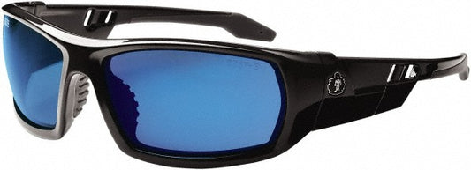 Ergodyne 50092 Safety Glasses Scratch-Resistant, Polycarbonate, Blue Mirror Lenses, Full-Framed