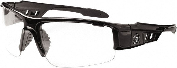 Ergodyne 52000 Safety Glasses Scratch-Resistant, Polycarbonate, Clear Lenses, Half-Framed