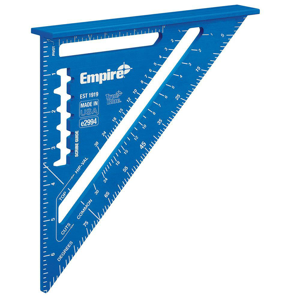 Empire Level E2994 7" Blade Length x 7" Base Length, Aluminum Rafter Square