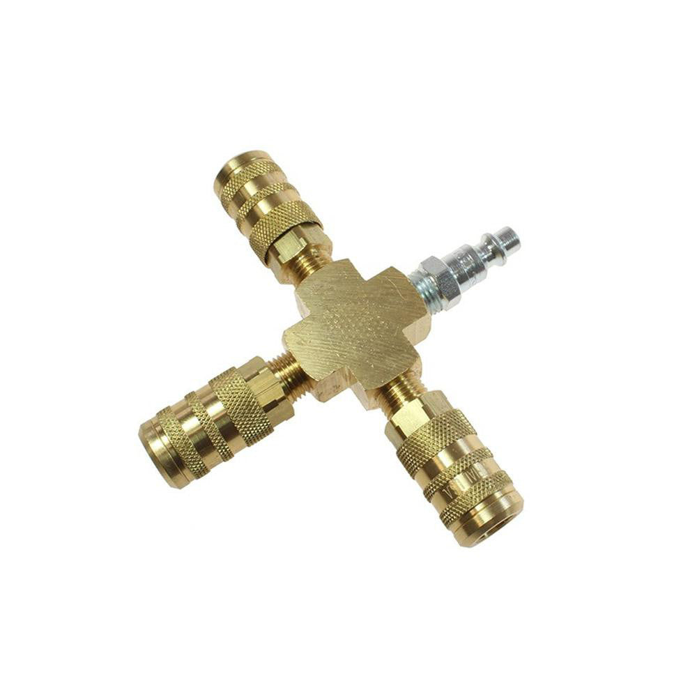 Coilhose Pneumatics X004-15X Manifold 1/4" Inlet, 1/4" Outlet, 1 Inlet Port, 3 Outlet Ports, 5" OAL, 0.75" OAW