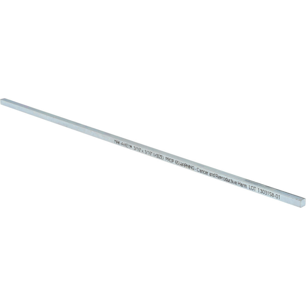 Mak-A-Key C2073618718712 Oversized Key Stock 3/16" High, 3/16" Wide, 12" Long, Steel, Zinc-Plated