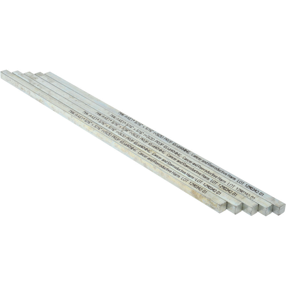 Mak-A-Key 3603120312-12 Oversized Key Stock 5/16" High, 5/16" Wide, 12" Long, Steel, Zinc-Plated