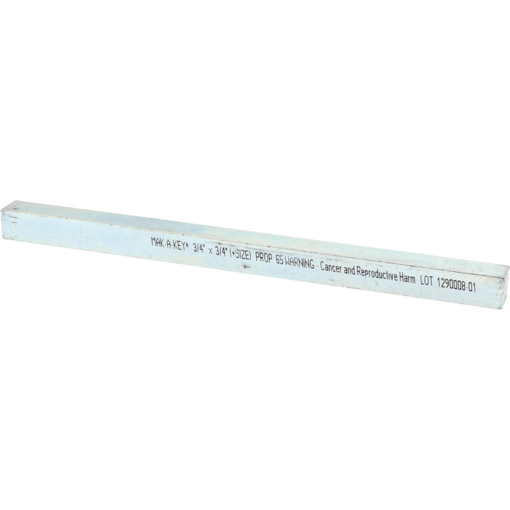 Mak-A-Key 3607500750-12 Oversized Key Stock 3/4" High, 3/4" Wide, 12" Long, Steel, Zinc-Plated
