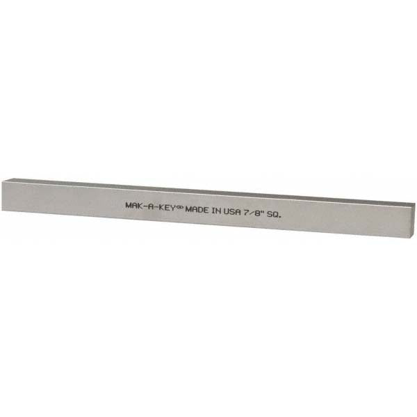 Mak-A-Key 3608750875-12 Oversized Key Stock 7/8" High, 7/8" Wide, 12" Long, Steel, Zinc-Plated