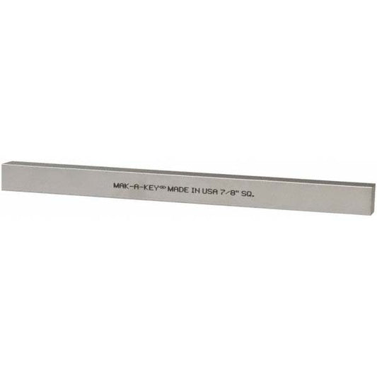Mak-A-Key 3608750875-12 Oversized Key Stock 7/8" High, 7/8" Wide, 12" Long, Steel, Zinc-Plated