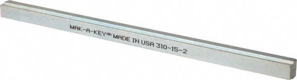 Mak-A-Key SK15-2 Step Key Stock 12" Long, Steel, Zinc-Plated