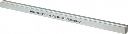 Mak-A-Key SK15-2 Step Key Stock 12" Long, Steel, Zinc-Plated