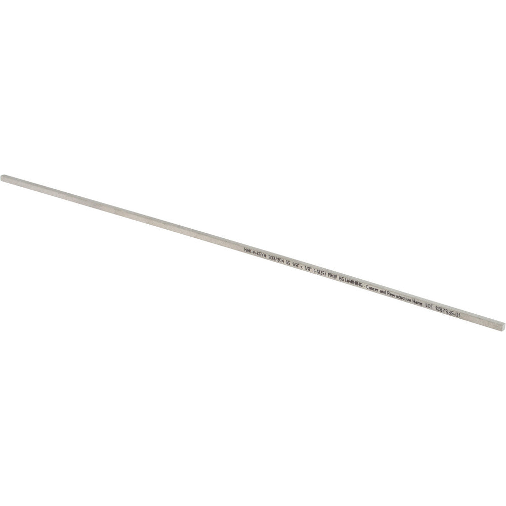 Mak-A-Key 7001250125-12 Undersized Key Stock 1/8" High, 1/8" Wide, 12" Long, 18-8 Stainless Steel