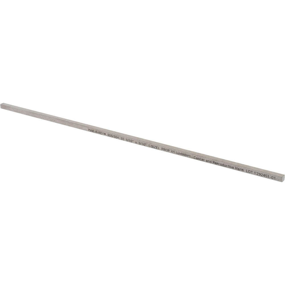 Mak-A-Key 7001870187-12 Undersized Key Stock 12" Long, Stainless Steel