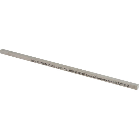 Mak-A-Key 7003120312-12 Undersized Key Stock 5/16" High, 5/16" Wide, 12" Long, 18-8 Stainless Steel