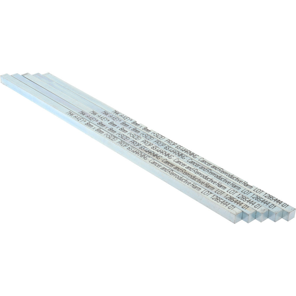 Mak-A-Key C207-360808305 Oversized Key Stock 12" Long, Steel, Zinc-Plated