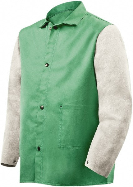 Steiner 1230-M Work Jacket Size Medium, Cotton & Leather, Snaps Closure