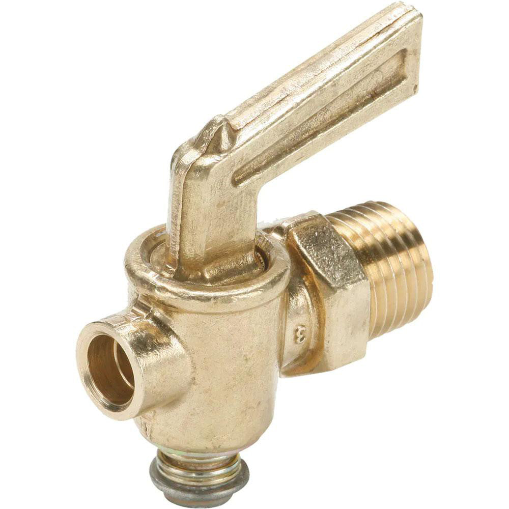 Parker DC601-4 1/4" Pipe, Male Pipe Drain Cock & Shutoff Valve