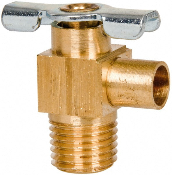 Parker DC607-4 1/4" Pipe, 3/8" Tube, Tube to Male Pipe Drain Cock & Shutoff Valve