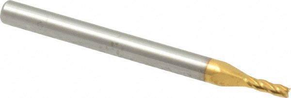 Kyocera SGS Precision Tools 39107 Square End Mill 1/16" Dia, 3/16" LOC, 4 Flute, Solid Carbide