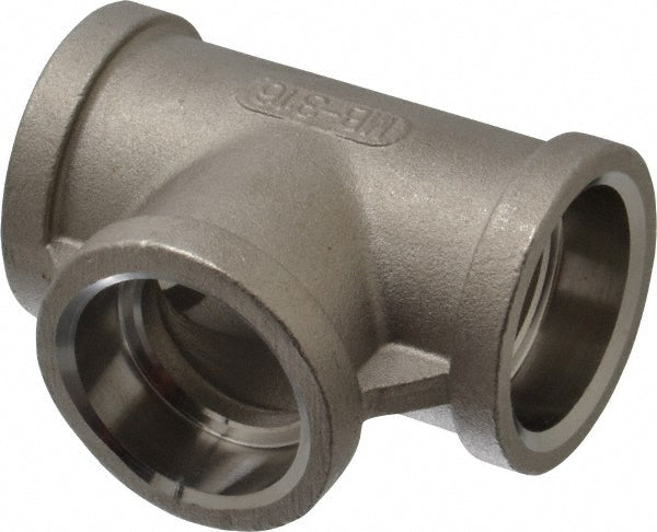 Merit Brass SWM606-16 Pipe Tee 1", 316 Stainless Steel