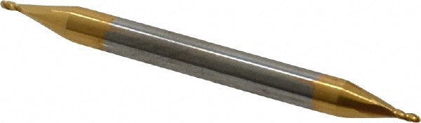 Kyocera SGS Precision Tools 31442 Ball End Mill 0.0313" Dia, 0.0625" LOC, 4 Flute, Solid Carbide