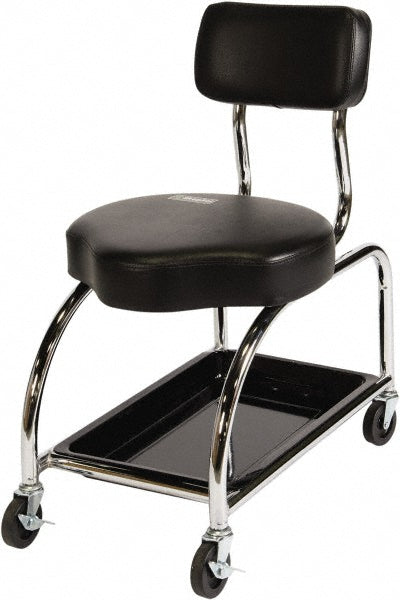 ShopSol 3010001 Repair & Maintenance Stool Cloth, 16" Seat Width, 24" Seat Depth, Black