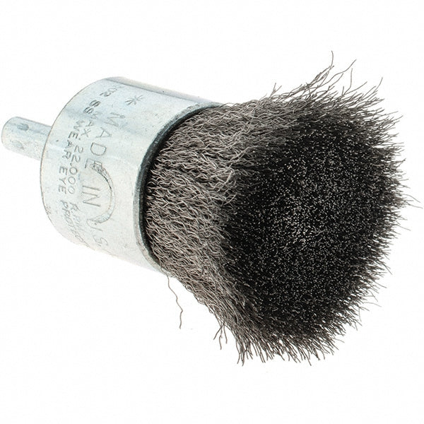 Tru-Maxx GSSC000016 End Brushes 1" Dia, Stainless Steel, Crimped Wire
