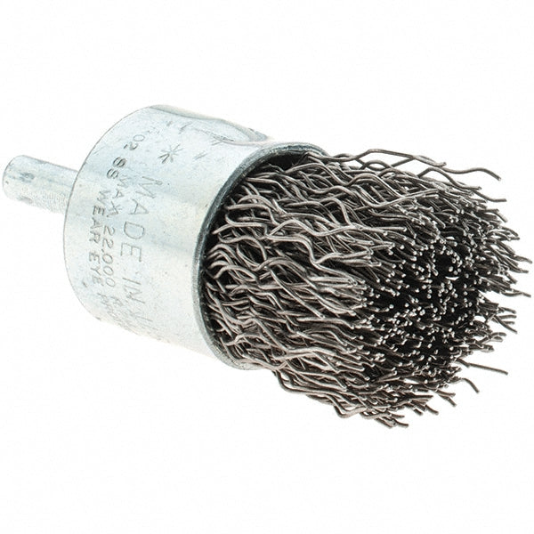 Tru-Maxx GSSC000018 End Brushes 1" Dia, Stainless Steel, Crimped Wire