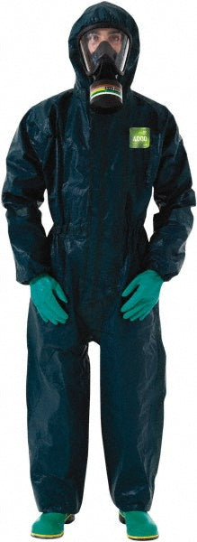 Ansell GR40-T-92-111-06 Disposable Coveralls Chemical, Size 2X-Large, 2.9800 oz, Film Laminate, Storm Flap w/Double Zipper Closure