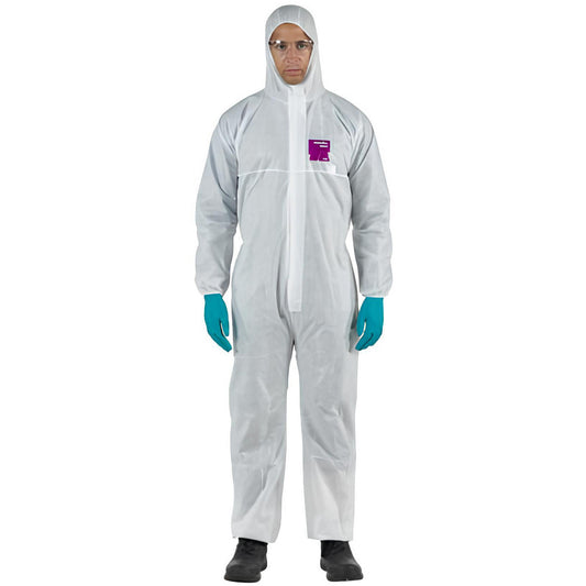Ansell WH15-S-92-101-07 Series 68-1500 Disposable Coveralls Size 3X-Large, 1.47 oz, SMS, Zipper Closure
