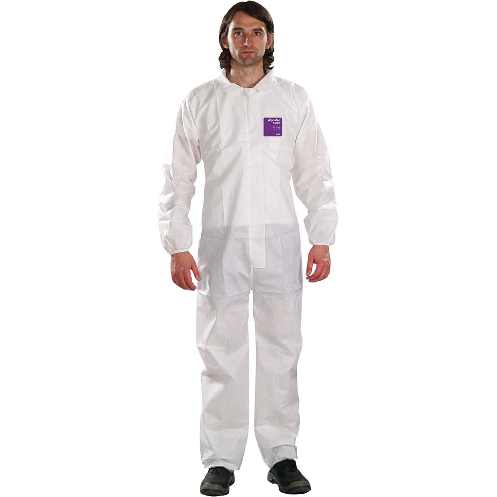 Ansell WH15-S-92-100-08 Series 68-1500 Disposable Coveralls Size 4X-Large, 1.47 oz, SMS, Zipper Closure