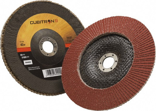3M 7100104885 Flap Disc 7/8" Hole, 40 Grit, Ceramic, Type 29