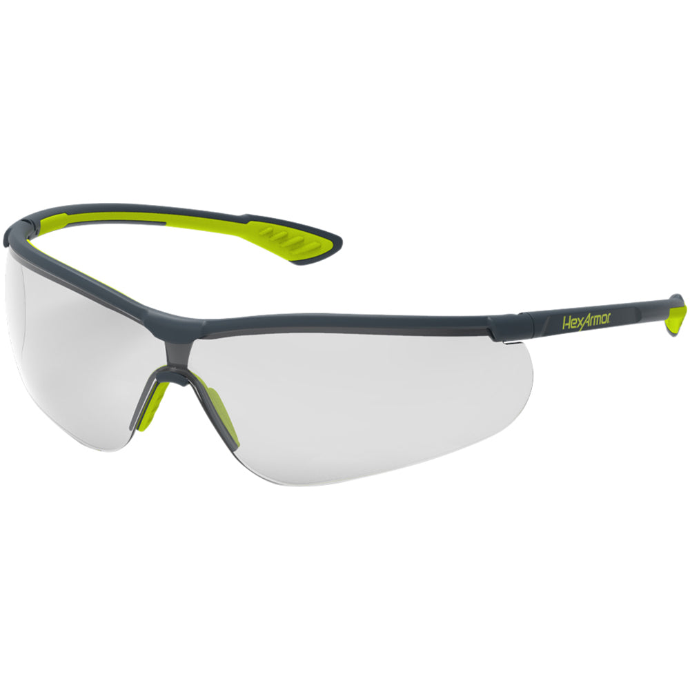 HexArmor 11-15001-04 Safety Glasses Anti-Fog & Scratch-Resistant, Polycarbonate, Clear Lenses, Curved & Straight