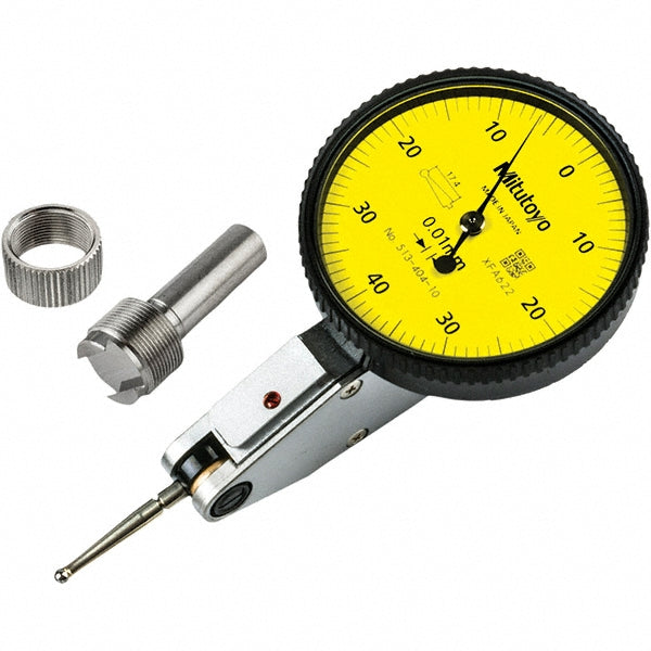Mitutoyo 513-404-10H Horizontal Dial Test Indicator 0.80 mm Max, 0-40-0 Dial Reading, 8.00 microm Accuracy