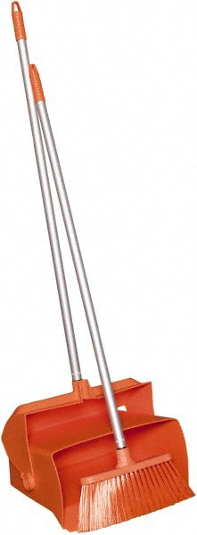 Vikan 62507 Lobby Dustpan w/Broom, 14.6", Orange