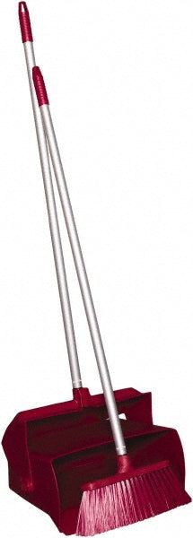 Vikan 62504 Lobby Dustpan w/Broom, 14.6", Red