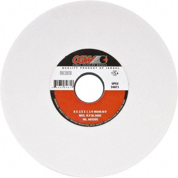 CGW Abrasives 34623 Surface Grinding Wheel 7" Dia, 1/2" Thick, 1-1/4" Arbor, 80 Grit