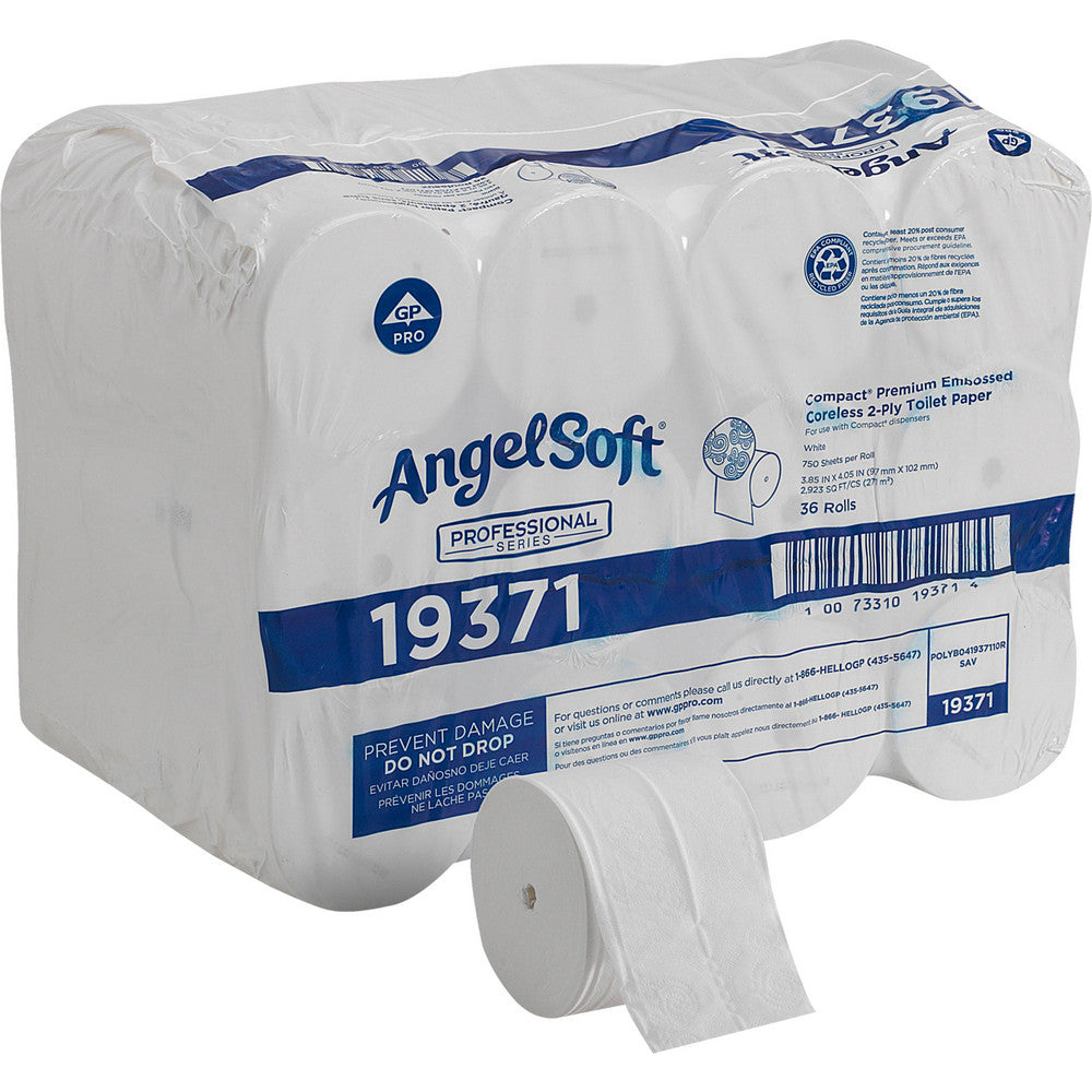 Arrow Pneumatics, Inc. 19371 Angel Soft Professional Series Compact Premium Embossed Coreless 2-Ply Toilet Paper
