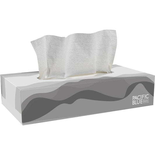 Georgia Pacific 47410 Pacific Blue Basic 2-Ply Facial Tissue, Flat Box