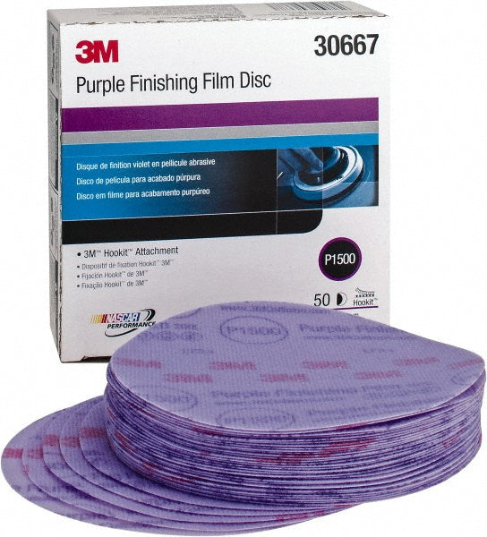 3M 7100122795 Hook & Loop Disc 6" Dia, 1500 Grit, Coated, Aluminum Oxide
