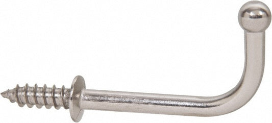 Sugatsune TY-35-15 Storage Hook Screw Mount, 1-1/2" Projection, 15.4 lb Load Capacity, Stainless Steel