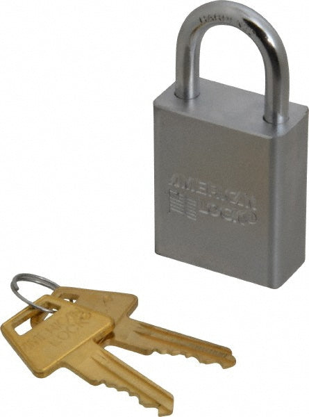 American Lock A5100 Padlock Steel, Keyed Different, 1-1/2" Wide, Chrome-Plated