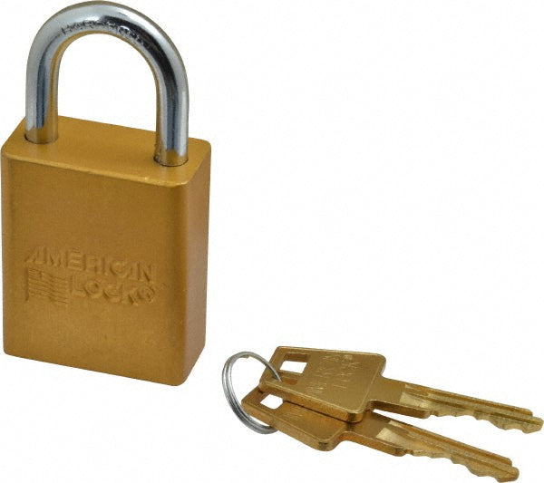 American Lock A1105YLW Lockout Padlock Keyed Different, Aluminum, 1.0000™ High, Steel Shackle, Yellow