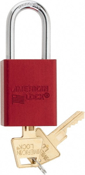 American Lock A1106RED Lockout Padlock Keyed Different, Aluminum, Steel Shackle, Red