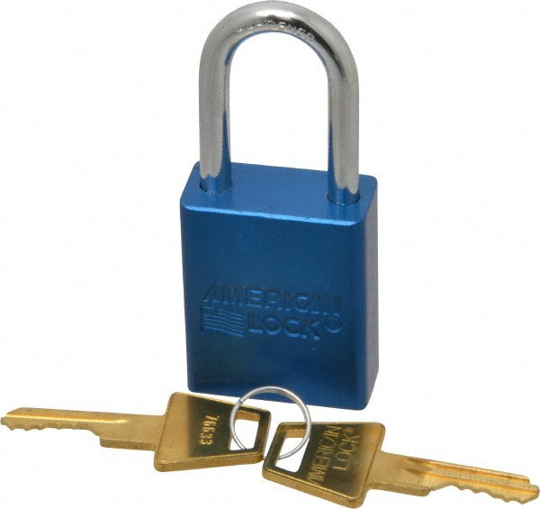 American Lock A1106BLU Lockout Padlock Keyed Different, Aluminum, Steel Shackle, Blue